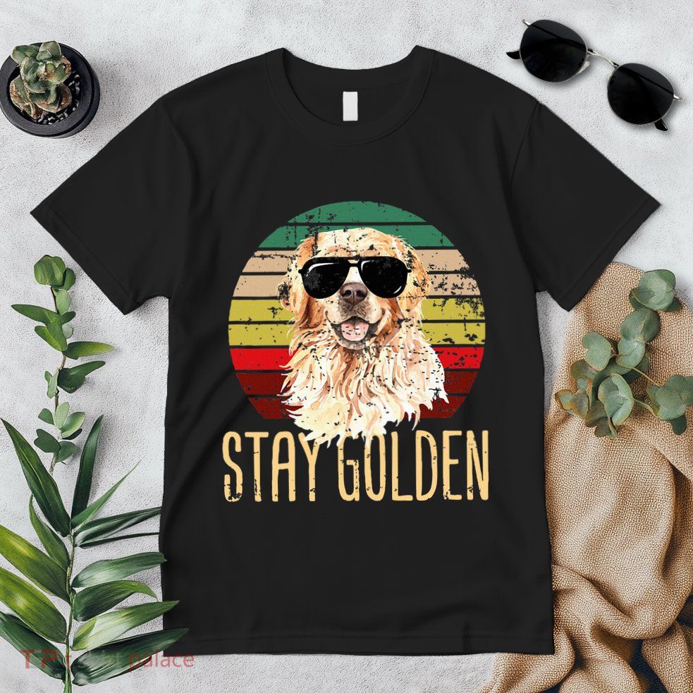 Stay Golden Funny Retro Golden Retriever Dog Breed Lover Premium T-Shirt