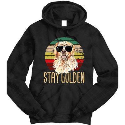 Stay Golden Funny Retro Golden Retriever Dog Breed Lover Tie Dye Hoodie