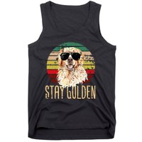 Stay Golden Funny Retro Golden Retriever Dog Breed Lover Tank Top