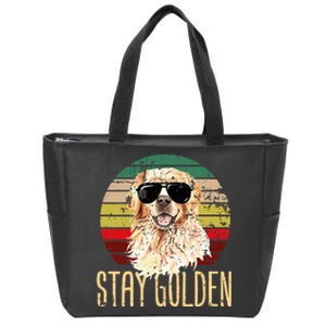 Stay Golden Funny Retro Golden Retriever Dog Breed Lover Zip Tote Bag