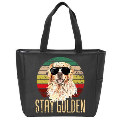 Stay Golden Funny Retro Golden Retriever Dog Breed Lover Zip Tote Bag