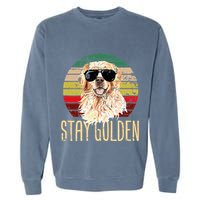 Stay Golden Funny Retro Golden Retriever Dog Breed Lover Garment-Dyed Sweatshirt