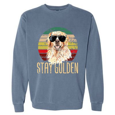 Stay Golden Funny Retro Golden Retriever Dog Breed Lover Garment-Dyed Sweatshirt