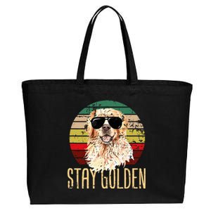 Stay Golden Funny Retro Golden Retriever Dog Breed Lover Cotton Canvas Jumbo Tote