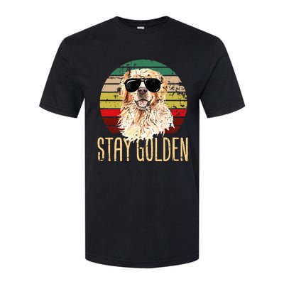 Stay Golden Funny Retro Golden Retriever Dog Breed Lover Softstyle CVC T-Shirt