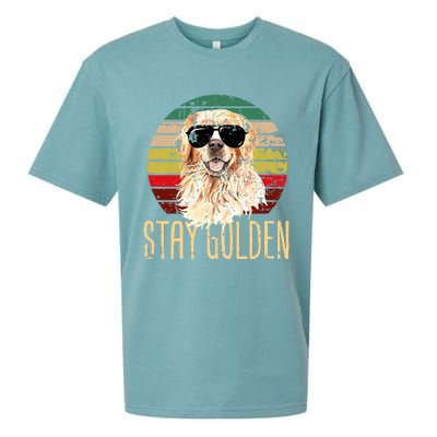 Stay Golden Funny Retro Golden Retriever Dog Breed Lover Sueded Cloud Jersey T-Shirt