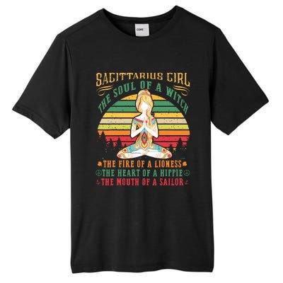 Sagittarius Girl For Yoga Black Women Birthday Gifts Tall Fusion ChromaSoft Performance T-Shirt