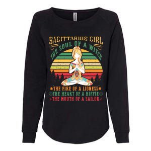 Sagittarius Girl For Yoga Black Women Birthday Gifts Womens California Wash Sweatshirt