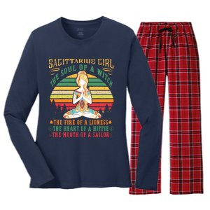 Sagittarius Girl For Yoga Black Women Birthday Gifts Women's Long Sleeve Flannel Pajama Set 