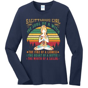 Sagittarius Girl For Yoga Black Women Birthday Gifts Ladies Long Sleeve Shirt