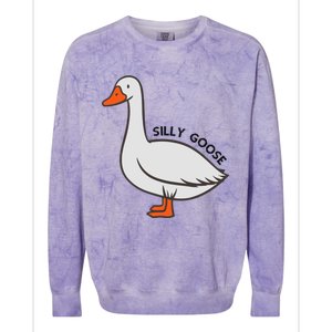 Silly Goose Funny Duck Colorblast Crewneck Sweatshirt