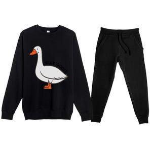 Silly Goose Funny Duck Premium Crewneck Sweatsuit Set