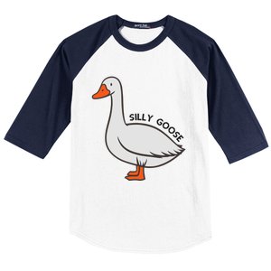 Silly Goose Funny Duck Baseball Sleeve Shirt