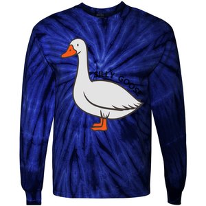 Silly Goose Funny Duck Tie-Dye Long Sleeve Shirt