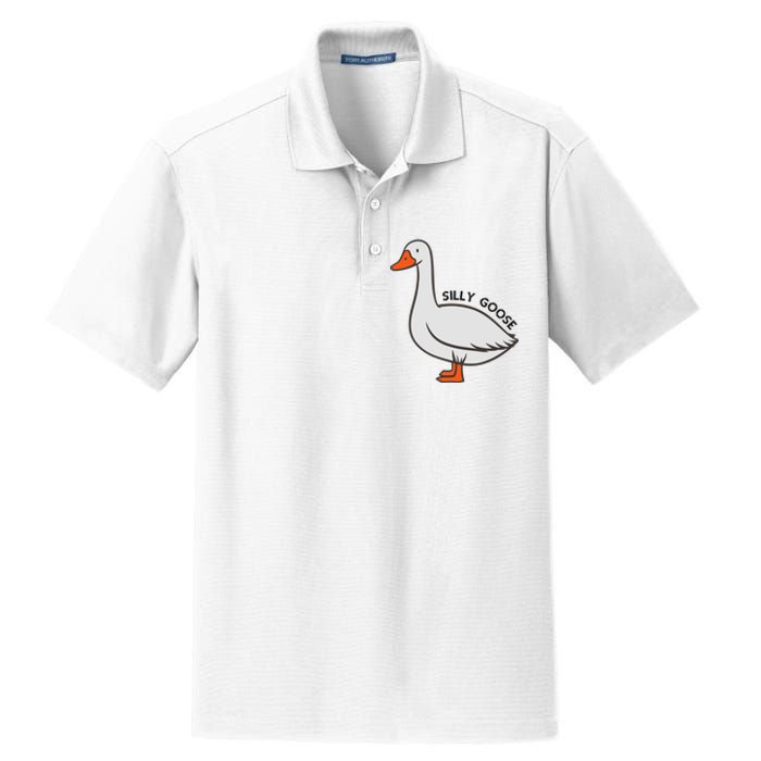 Silly Goose Funny Duck Dry Zone Grid Polo