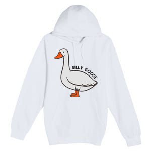 Silly Goose Funny Duck Premium Pullover Hoodie