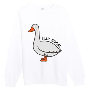 Silly Goose Funny Duck Premium Crewneck Sweatshirt