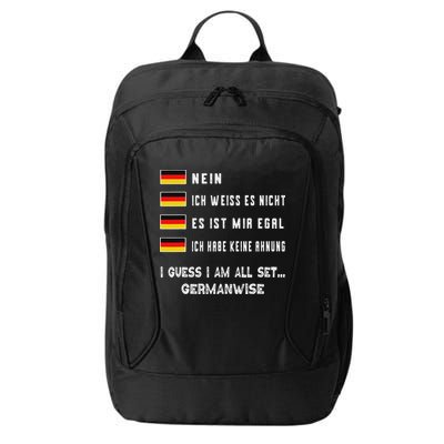 Speaking German Funny Deutsch Student German Language City Backpack