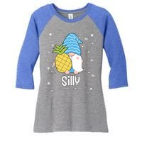 Silly Gnome Funny Summer Matching For Family Gift Women's Tri-Blend 3/4-Sleeve Raglan Shirt