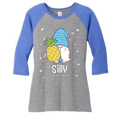 Silly Gnome Funny Summer Matching For Family Gift Women's Tri-Blend 3/4-Sleeve Raglan Shirt