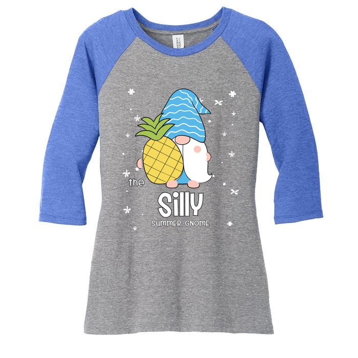 Silly Gnome Funny Summer Matching For Family Gift Women's Tri-Blend 3/4-Sleeve Raglan Shirt