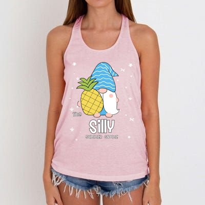 Silly Gnome Funny Summer Matching For Family Gift Women's Knotted Racerback Tank