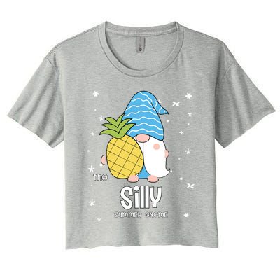 Silly Gnome Funny Summer Matching For Family Gift Women's Crop Top Tee