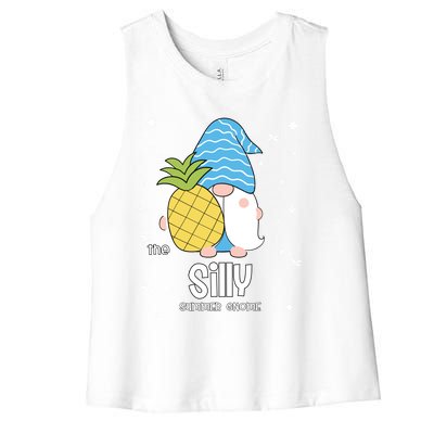 Silly Gnome Funny Summer Matching For Family Gift Women's Racerback Cropped Tank