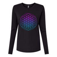 Sacred Geometry Flower Of Life Womens Cotton Relaxed Long Sleeve T-Shirt