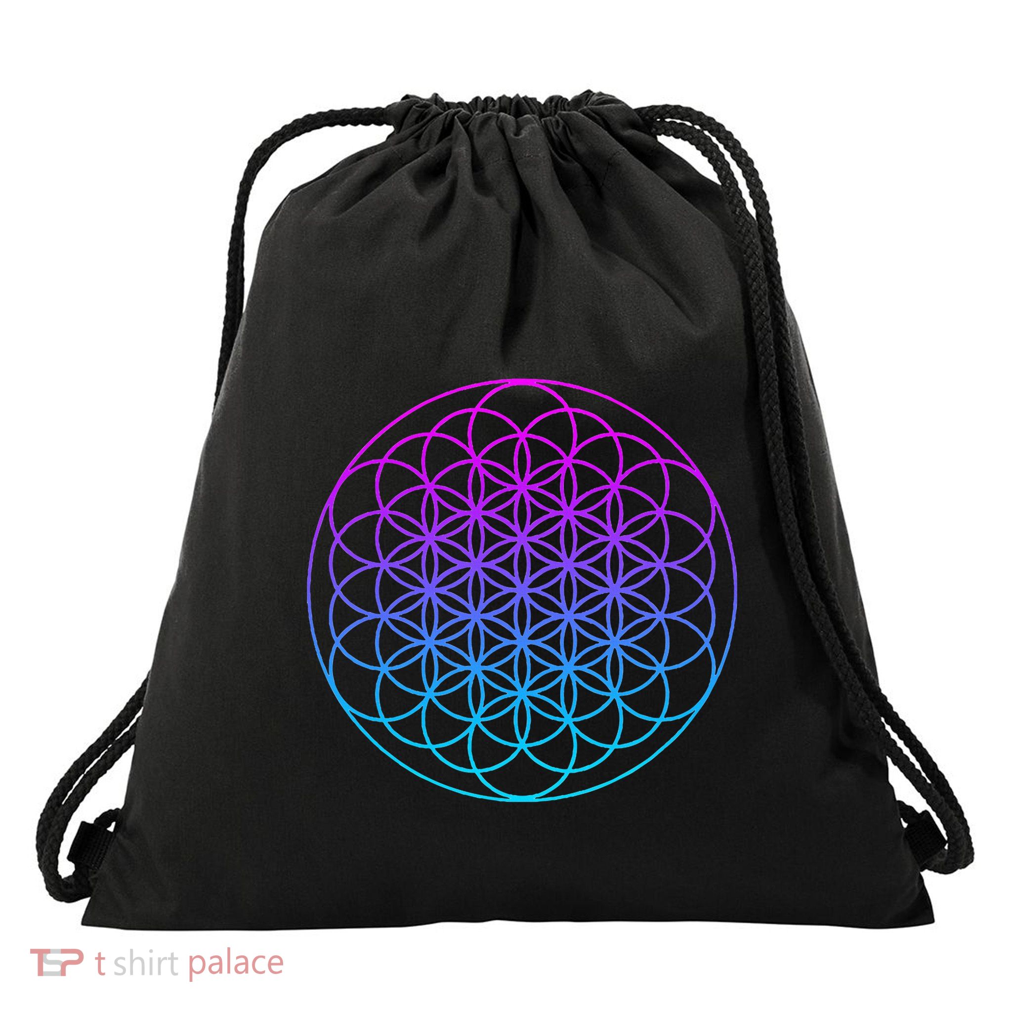 Sacred Geometry Flower Of Life Drawstring Bag