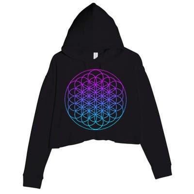 Sacred Geometry Flower Of Life Crop Fleece Hoodie