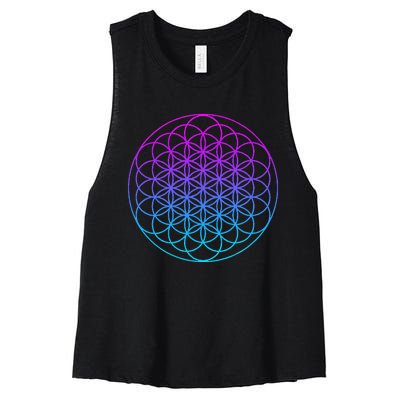 Sacred Geometry Flower Of Life Women's Racerback Cropped Tank