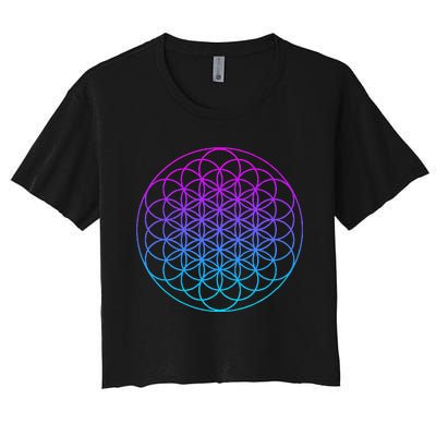 Sacred Geometry Flower Of Life Women's Crop Top Tee