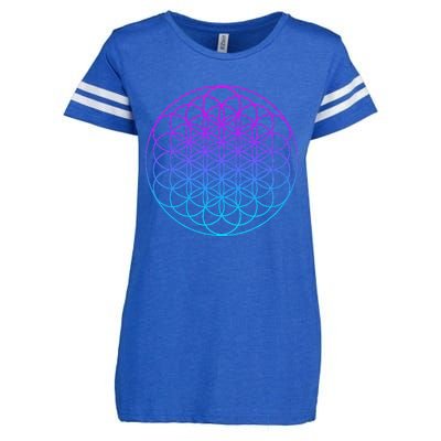 Sacred Geometry Flower Of Life Enza Ladies Jersey Football T-Shirt