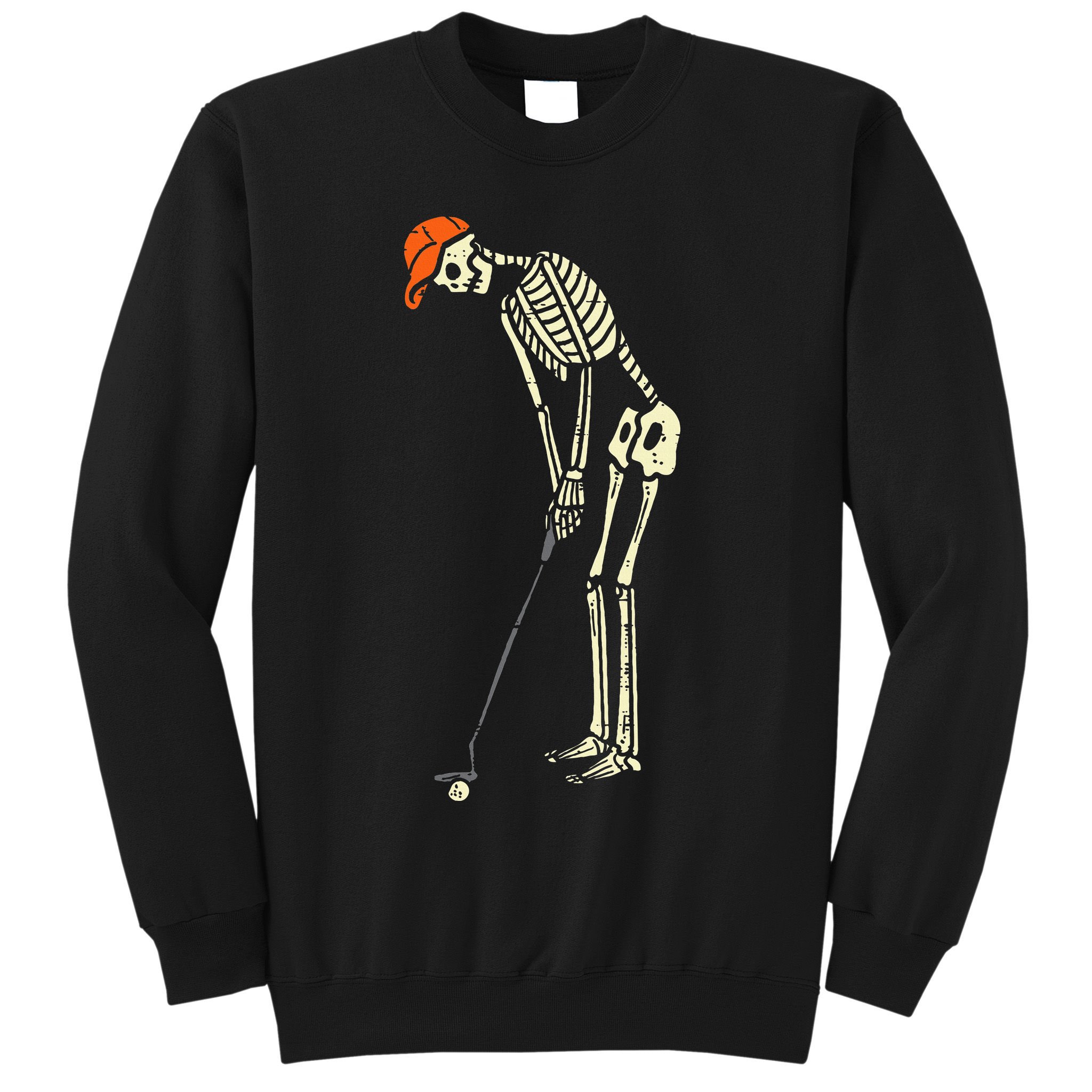 Skeleton Golf Funny Halloween Golfing Sports Golfer Sweatshirt