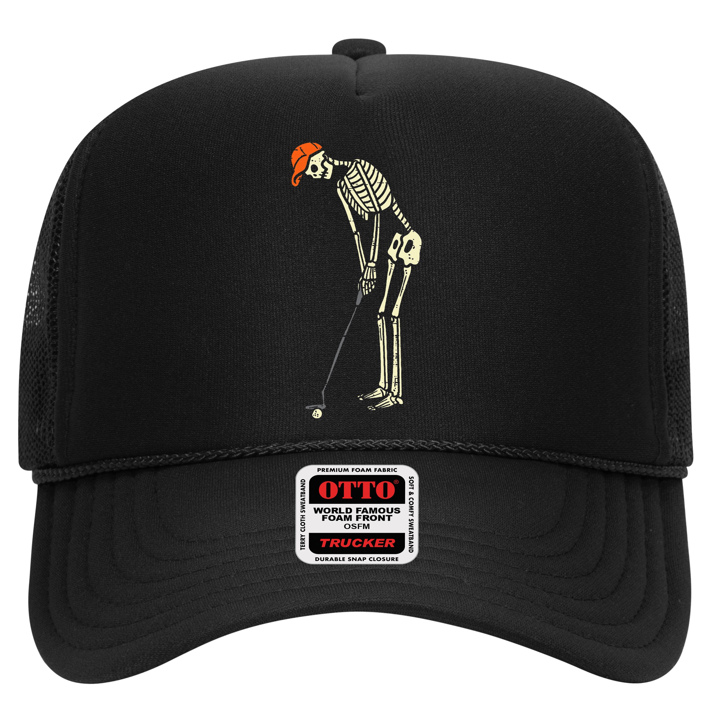 Skeleton Golf Funny Halloween Golfing Sports Golfer Hat