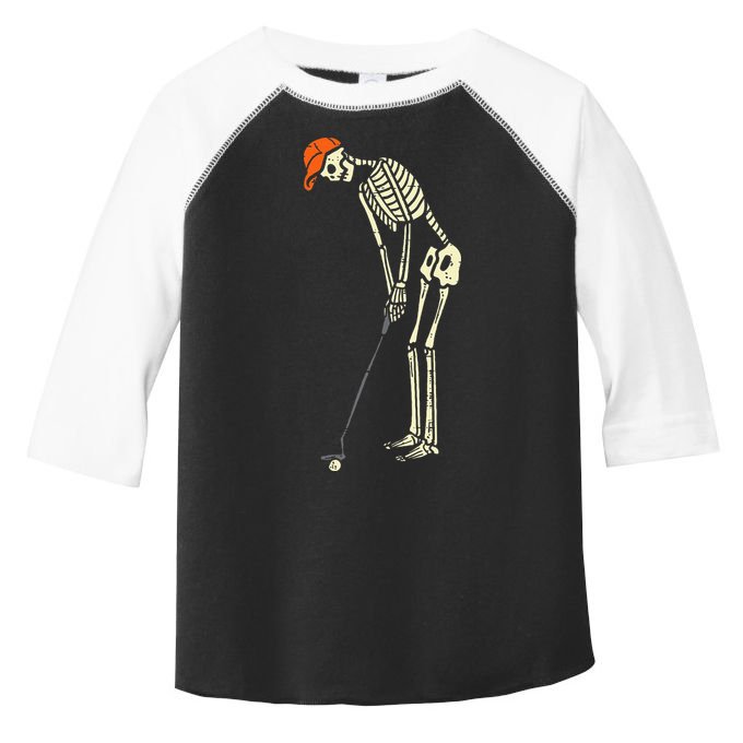 Skeleton Golf Funny Halloween Golfing Sports Golfer Toddler Fine Jersey T-Shirt