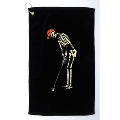 Skeleton Golf Funny Halloween Golfing Sports Golfer Platinum Collection Golf Towel