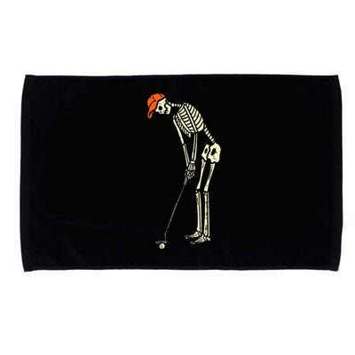 Skeleton Golf Funny Halloween Golfing Sports Golfer Microfiber Hand Towel