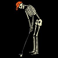 Skeleton Golf Funny Halloween Golfing Sports Golfer Womens T-Shirt