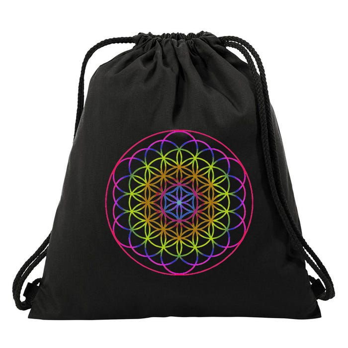Sacred Geometry Flower Of Life Drawstring Bag