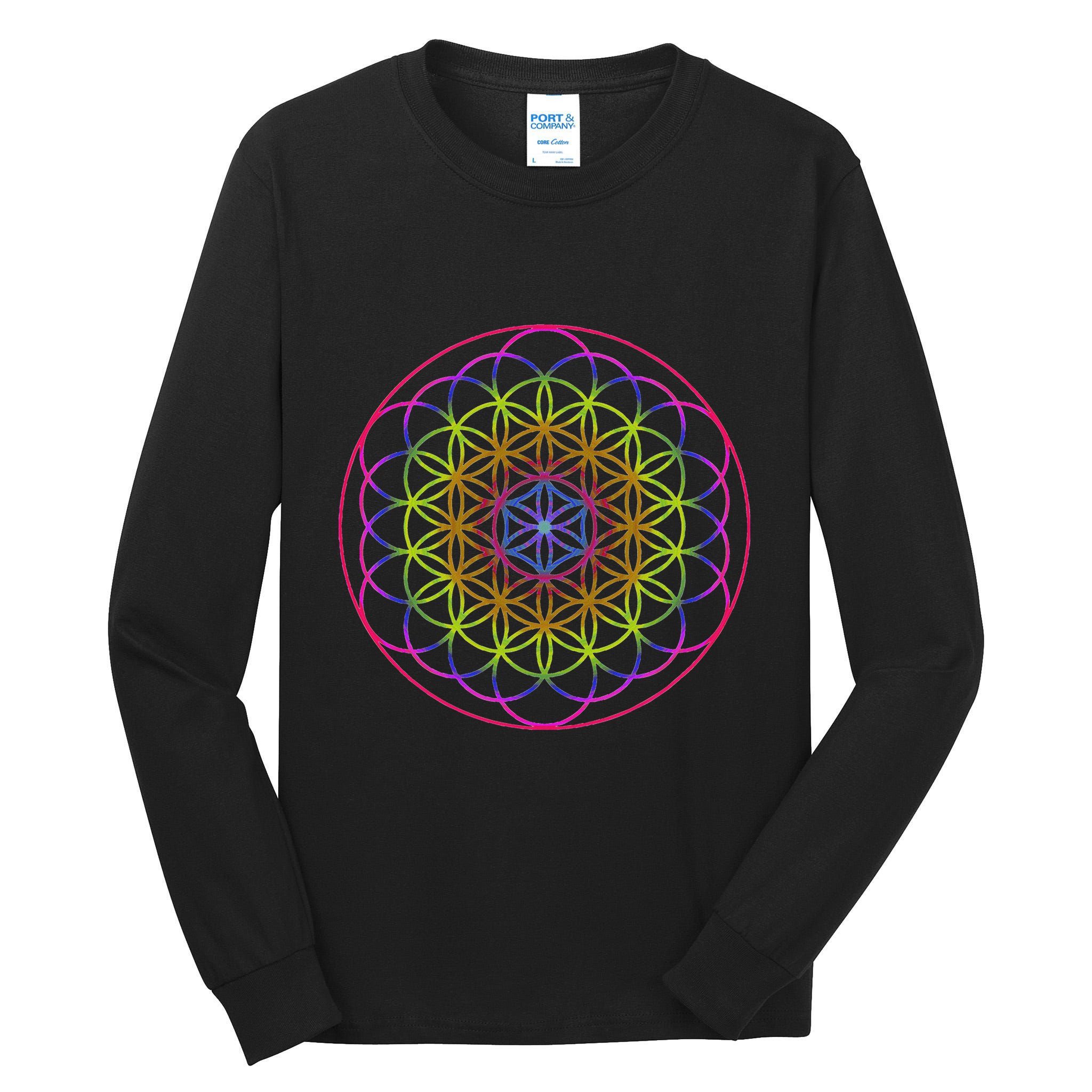 Sacred Geometry Flower Of Life Tall Long Sleeve T-Shirt
