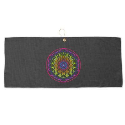 Sacred Geometry Flower Of Life Large Microfiber Waffle Golf Towel