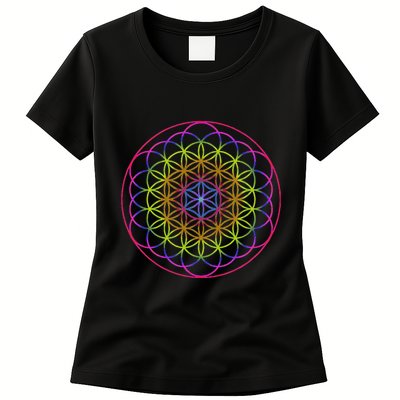 Sacred Geometry Flower Of Life Womens T-Shirt