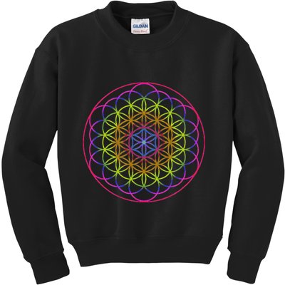Sacred Geometry Flower Of Life Kids Sweatshirt