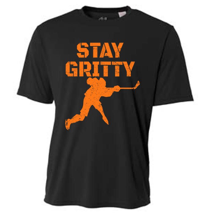 STAY GRITTY Funny Ice Hockey Philly gift Vintage Cooling Performance Crew T-Shirt