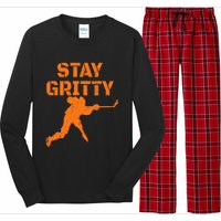 STAY GRITTY Funny Ice Hockey Philly gift Vintage Long Sleeve Pajama Set