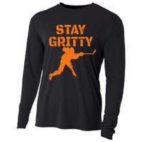 STAY GRITTY Funny Ice Hockey Philly gift Vintage Cooling Performance Long Sleeve Crew