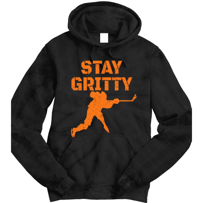 STAY GRITTY Funny Ice Hockey Philly gift Vintage Tie Dye Hoodie