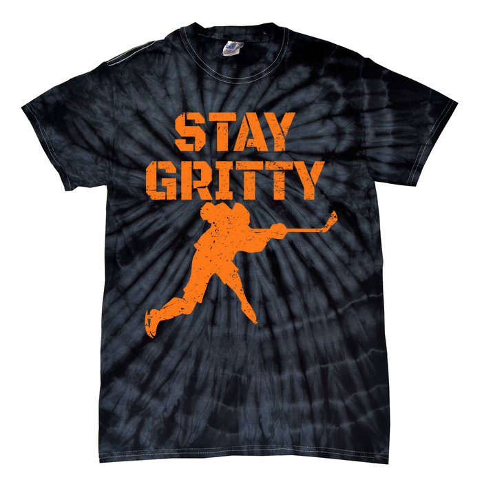 STAY GRITTY Funny Ice Hockey Philly gift Vintage Tie-Dye T-Shirt